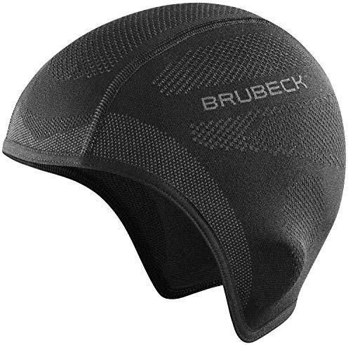 BRUBECK Funktionsmütze Herren | Fahrradmütze schwarz | Radmütze | atmungsaktive Mütze Fahrrad | Ski Unterziehmütze | Winter | Sportmütze | Skull Hat Helmet | Gr. L - XL | Black | HM10020A
