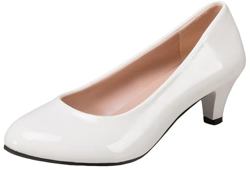 WUIWUIYU Travail/Bureau/Mariage Escarpins à Petits Talons Femme-Blanc 34
