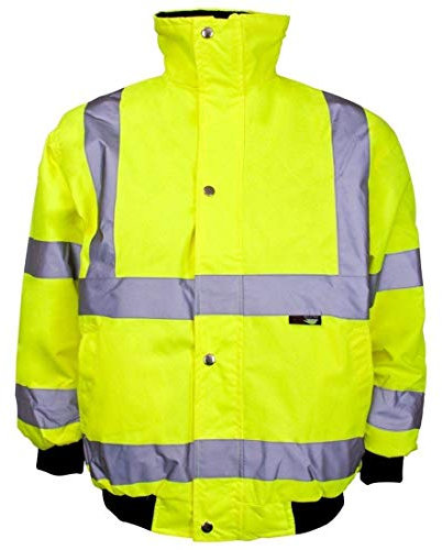 Fashion's island Bomberjacke für Kinder, hohe Sichtbarkeit, mit Reißverschluss, hohe Sichtbarkeit, langärmelig Gr. 10 - 12 Jahre, gelb