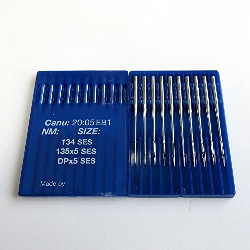 Lot de 20 aiguilles pour machine à coudre industrielle 134 SES 135 x 5 Dpx5 (21/130)