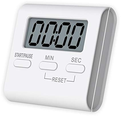 INRIGOROUS Minuteur de cuisine numérique Minuteur de chronomètre magnétique pour compte à rebours avec alarme forte, grands chiffres, support arrière, trou pour suspendre pour cuisiner, salle de bain