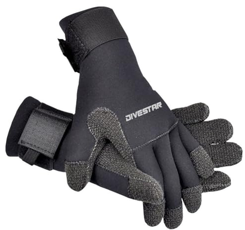 WYYHAA 5 mm Schnittfeste Neopren-Tauchhandschuhe, Verstellbare Handschuhe mit Aramidfaser-Verstärkung für Unterwasserjagd, rutschfeste Handschuhe für Speerfischen und Wasserski
