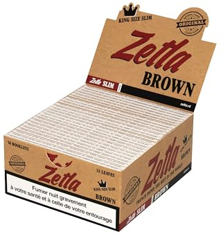 Zetla Papiers RoulantsBrown Slim - Papier De Cigarette 50 Livret 33 Feuilles
