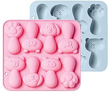 CANDeal 2 X Niedliche Tier- Und Pfotenform, Silikon-Backform, Keksform, Muffinform, Bonbonform, Schokoladenkeksform