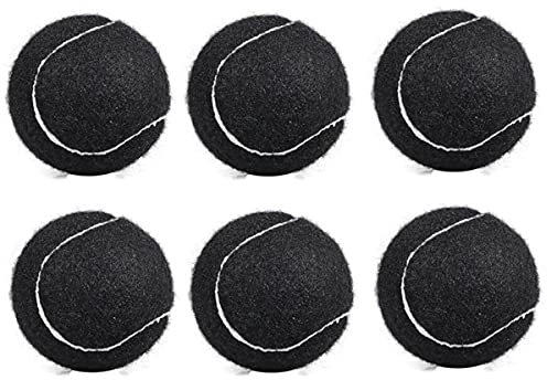 VERAWE 6 Packungen Tennis BäLle VerschleißFeste Elastische Trainings BäLle 66Mm Damen AnfäNger ÜBungstennis Ball,Schwarz