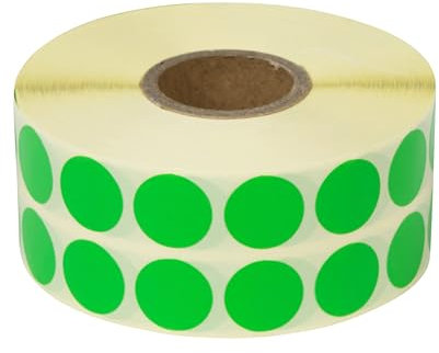 Prolac Markierungspunkte – 4000 Stück Bunte Klebepunkte auf Rolle, 15x15 - Grün