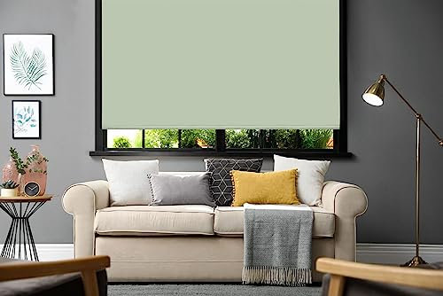 Emma Barclay Blackout Roller Blind in Sage Green - Width 60 x Drop 165cm
