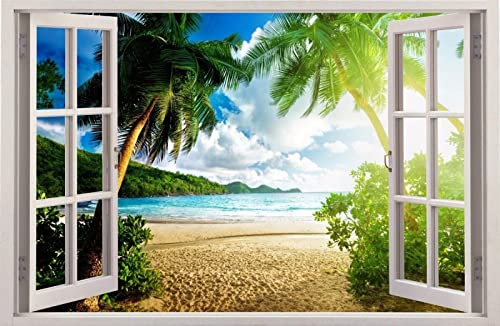 Durchbruch Wandtattoos Wandaufkleber Fenster 3D Island Wanddekor Aufkleber Wandtattoo 01 80x120cm