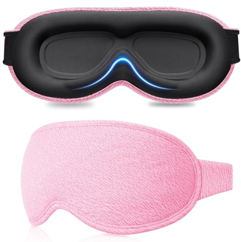 Ergonomisk Design 3D Utskärning, Vänlig Ögonrörelse, Justerbar Rem, Ultra Mjuk och Bekväm Sömnmask för Tupplur/Resesaker