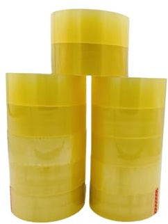 PLUS HOME Cinta Adhesiva de Embalaje Transparente, Cinta Embalar Fuerte y Resistente al Desgarro, Precinto Embalar 48mm-200m,Pack 12.