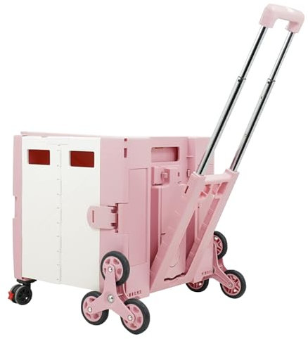 Klappbarer Einkaufstrolley, 55L Einkaufswagen, Sackkarre mit Treppensteiger, für Camping, Angeln, Festival