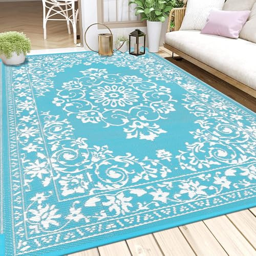 Enyhom Tappeto da Esterno Extra Large 240 x 300 cm, Plastica Riciclata Tappeto per Esterno Resistente alle Intemperie per Campeggio, Balcone, Terrazza, Spiaggia, Giardino D'inverno, Soggiorno, Camper