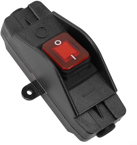 30A 220V IP65 Rated Inline Cord Switch Waterproof On/Off Button LED Indicator Black For Electrical Appliances