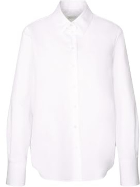 Sidenklistermärken damer, skjortblus, regular, långärmad, skjortbluskrage, strykfri, 100% bomull, Vit, 46
