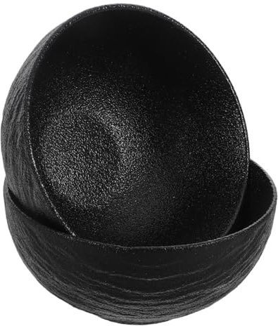 COLLBATH Cuencos de Cerámica para Servir 2 Piezas, Negro, Estilo Moderno