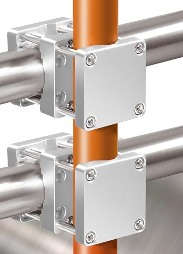 4smile Sonnenschirmhalter Balkongeländer aus Aluminium 2er Set, Silber | Sonnenschirm Balkon Halterung - Schirmhalterung SunnySquare, stabiles Universaltalent, hält jeden Balkonschirm
