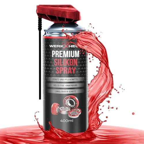 WerkXheld Silikonspray Gleitspray 400ml Premium Schmieröl, Kriechöl & Sprühfett - Laufband Öl, Silicone Spray, Silikonfett für Dichtungen, Kunststoff, Gummi, Holz & Metall
