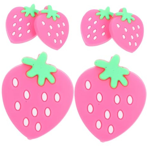 Mikinona 6 Smorzatori per Racchetta da Tennis in Silicone Ammortizzatori Antivibrazione Effetto Riduzione Accessori per Attrezzatura Tennis Design Rosa Fragola