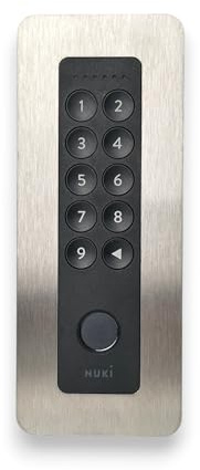 Unterputz-Set kompatibel mit Nuki Keypad 2, optional 5–24 V DC Dauerstrom oder Batteriebetrieb – bündige, Elegante Wandmontage, Holz, Edelstahl (Edelstahl)