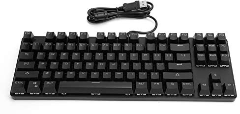 POENVFPO Teclado Mecánico 87 Toques ABS Diseño Ergonómico Blue Switch para Gamers, Programadores, Oficina y Hogar