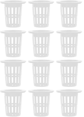 CALLARON Cestini per Crescita delle Piante Idroponiche da 50 Pezzi, 7 Pollici, Rete Ventilata, Adatti per Coltivazione Acquaponica e Giardino Interno ed Esterno, Bianco