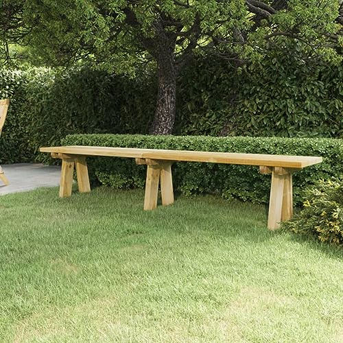 Cartvyn Gartenbank 220 cm Massivholz Kiefer grün imprägniert wetterfest robust für Garten Balkon Terrasse Outdoor Sitzbank Bank Parkbank Klappbank