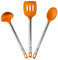 BRA Efficient Set 3 utensili da cucina, 36,5 cm, spatola, cucchiaio, casseruola, acciaio inox, nylon e silicone