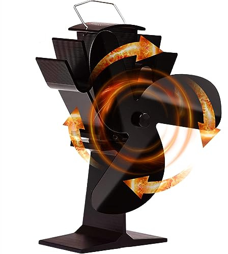 Tomersun Ventilador de estufa de 3 aspas alimentado por calor para leña/quemador de leña/chimenea