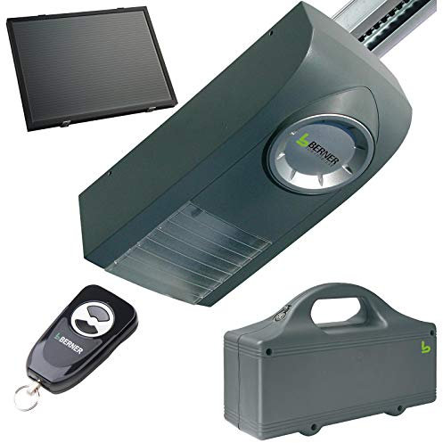 Berner GA101 - Accionamiento para puerta de garaje (con batería, también con panel solar (GA101 con batería y carril K)