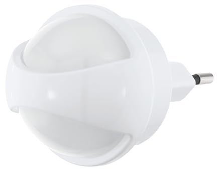 EGLO LED Steckdosenlampe Tineo Steckdosenleuchte | mit Nachtlicht-Funktion und Day & Night Sensor, Steckerleuchte aus Kunststoff in Weiß, LED Steckerlampe warmweiß