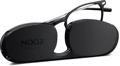 Nooz Optics - Lesebrille - Essential Alba - Ovale Form - Ultra leichtee Nylonrahmen - Ultra-kompaktes Etui für den täglichen Gebrauch - 6 Farben - Männer und Frauen,Schwarz,+2.5