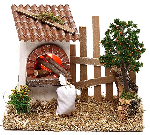 Holyart Forno per presepe con staccionata statuina 8-10 cm