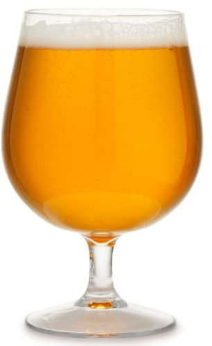 Vaso de cerveza artesanal hecho de plástico Tritan irrompible sin BPA, 550 ml, juego de 2. Ideal para camping, barbacoas, jacuzzis, como alternativa más segura al cristal