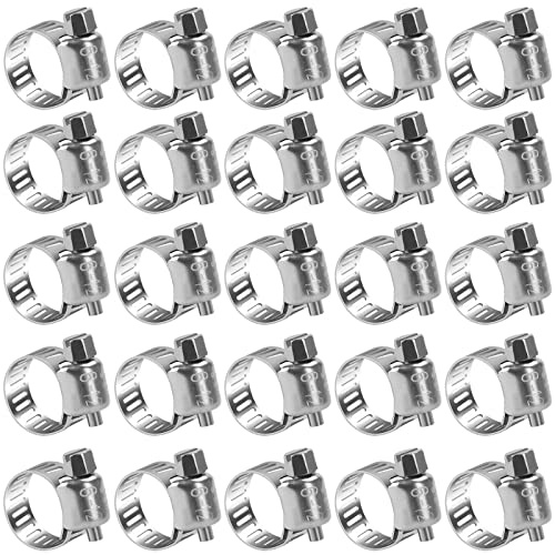 oumuik Pipe, Jubilee, Hose, Ducting Clips/Clamp Stainless Steel 6-12mm Adjustable 25 Pcs