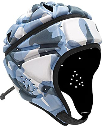 HshDUti Casque de Rugby - Protection Souple Rembourrée pour Enfants et Adultes - Drapeau de Rugby - Bleu