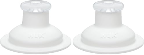 NUK Push-Pull-Tülle Silikon für Sports Cup und Junior Cup, auslaufsicher, langlebig, hygienisch, Spülmaschinen geeignet, weiß, 1 Stück (Packung mit 2)