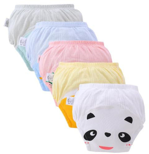 AOOPOO Töpfchen Trainingshose, 5er-Pack Baby Trainingshosen Töpfchen Unterwäsche Atmungsaktives Masche Kleinkind Windelhosen Töpfchentraining Unterhosen Unterwäsche für Baby Jungen Mädchen 0-3 Jahre