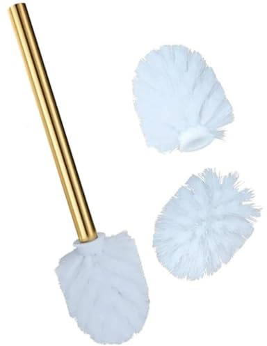 HiyyFloy Goldene Toilettenbürste, Toilettenschüsselbürste 3 Ersatzbürsten, Toilettenschüssel-reinigungsbürste Aus Aluminiumlegierung, Toilettenschrubber Für Zuhause
