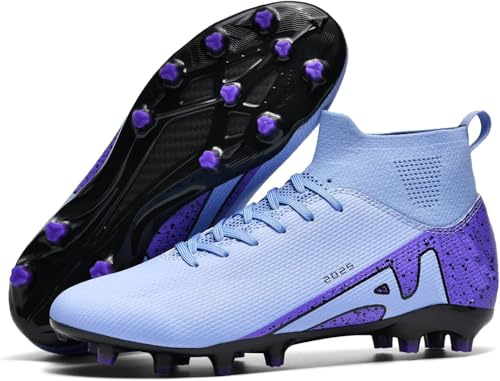 Kmrlofiy Fotbollsskor, herr, pojke, High Top Spike, mikrofiber, Cleats, professionella fotbollsskor för utomhusbruk, atletiska träningsskor, tävling, 37 EU