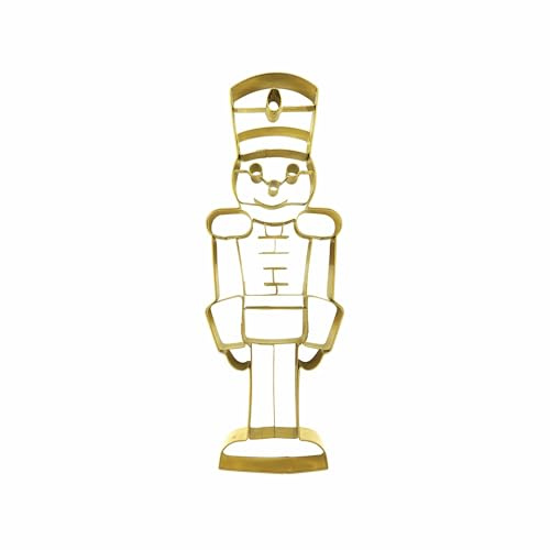 Zenker Christmas Cookie Cutter, Large Nutcracker, Toy Soldier Cookie Cutter, Biscuit Cutter for Baking, Detailed Nutcracker Pastry Cutter, Stainless Steel, Gold, 18.4x6.4x2.5cm