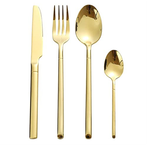 YIHANSS Besteck-Sets 20-teiliges Geschirrset 304 Edelstahl Besteckset Messer Gabel Löffel Set Geschirr Gold Silber Besteck Western Edelstahl