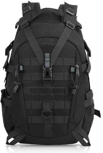 aiGear 25L Sac à Dos Tactique/Sac a Dos Voyage pour Hommes et Femmes Noir