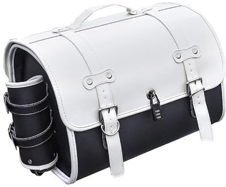 RUIHAHA Motorrad Tasche für Yamaha BWs 50 2006-2016 Wasserdicht Motorrad Hecktasche Motorcycle Saddle Bag Motorräder Werkzeugtasche Motorräder Satteltasche,B Black+White