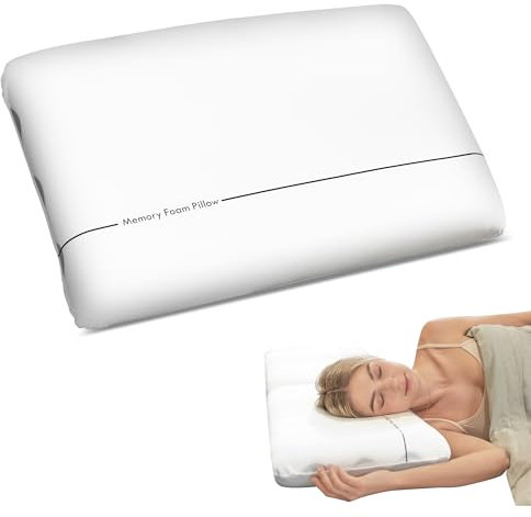 Winthome Memory Foam Kissen Weich und Bequem, Nackenstützkissen Doppel-Seiten-Design, 0 Kleber, Ergonomisches Kopfkissen Geeignet für Rücken-, Seiten- und Bauchschläfer, 60x40x10cm