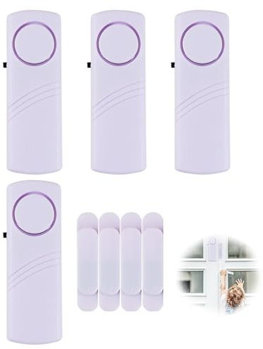 4 Pack Door and Window Alarms for Home Security, Wireless Door Alarm Sensor Kit for Kids Safety Door Sensor Alarm, Loud 120dB Magnetic Window Alarms for Security in Home, Office, Dorm, Garage