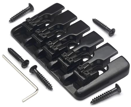 Vintage 5-Saiten-Bass-Steg-Sattel, ein Top-Load-Saitenhalter mit Satteln unten durch Saiten, E-Bass-Steg