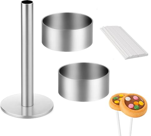 Cake Pop Mold Set with Pusher, Round Cake Pop Cutter Kit for Perfect Round Treats, Reusable Baking Tools for Home, Birthdays, Weddings, Professional Dessert Molds (Cutter+Pusher)