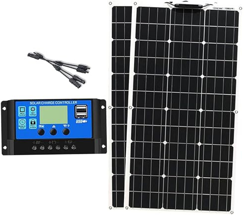 Kit de Panel Solar de 500W, 1000W, módulo fotovoltaico, Cargador de batería Solar monocristalino con Controlador de Carga + Accesorio, para Casas, campamentos(2x500W)