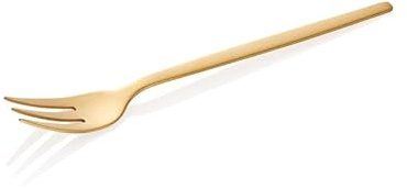 Alex Gold Lot de 24 fourchettes à dessert avec revêtement PVD doré mat, 16 cm, en acier nickel-chrome 18/10