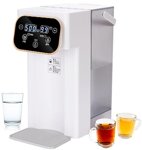 lilishangmao Erogatore di Acqua Calda Istantanea da Tavolo, Serbatoio dell'Acqua Rimovibile da 3 Litri, 12 Temperature Regolabili E 8 Impostazioni di Erogazione dell'Acqua, Touch Screen A LED